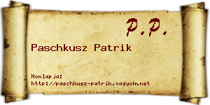 Paschkusz Patrik névjegykártya